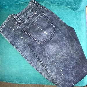 CAbi jeans paint splatter blue